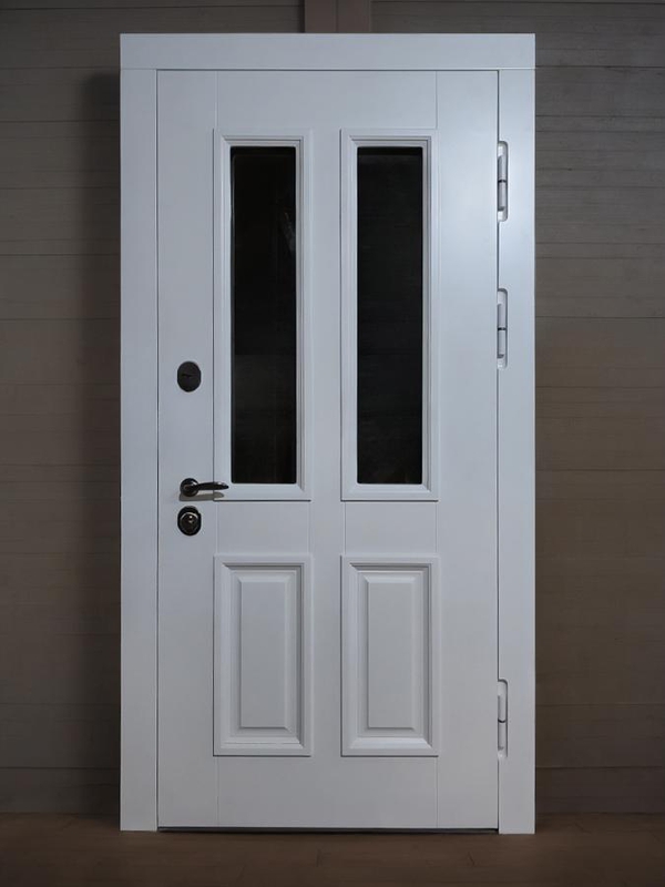 Белая дверь с двумя окнами Белая дверь с двумя окнами