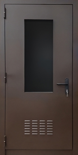 Остекленная противопожарная дверь ei-60 с вентиляционной решеткой