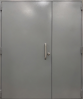 Полуторастворчатая металлическая дверь с ручкой-скобой (порошковое покрытие по RAL) Полуторастворчатая металлическая дверь с ручкой-скобой (порошковое покрытие по RAL)