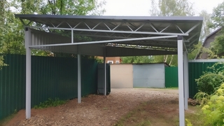 Односкатный навес из профнастила для дачи Односкатный навес из профнастила для дачи