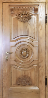 Термодверь из массива с объемной резьбой Термодверь из массива с объемной резьбой