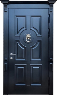 Входная термодверь с капителями, кнокером и багетом (МДФ RAL) Входная термодверь с капителями, кнокером и багетом (МДФ RAL)