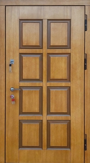 Уличная стальная термодверь со шпонированными панелями МДФ Уличная стальная термодверь со шпонированными панелями МДФ