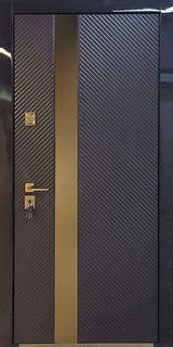 Входная дверь МДФ со скрытыми петлями и хромированной полосой Входная дверь МДФ со скрытыми петлями и хромированной полосой