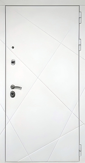 Входная дверь с фрезерованным МДФ белого цвета Входная дверь с фрезерованным МДФ белого цвета