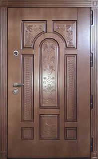 Широкая входная термодверь с фрезерованными плитами МДФ