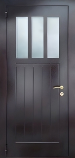 Входная термодверь со стеклом и рисунком на металле Входная термодверь со стеклом и рисунком на металле